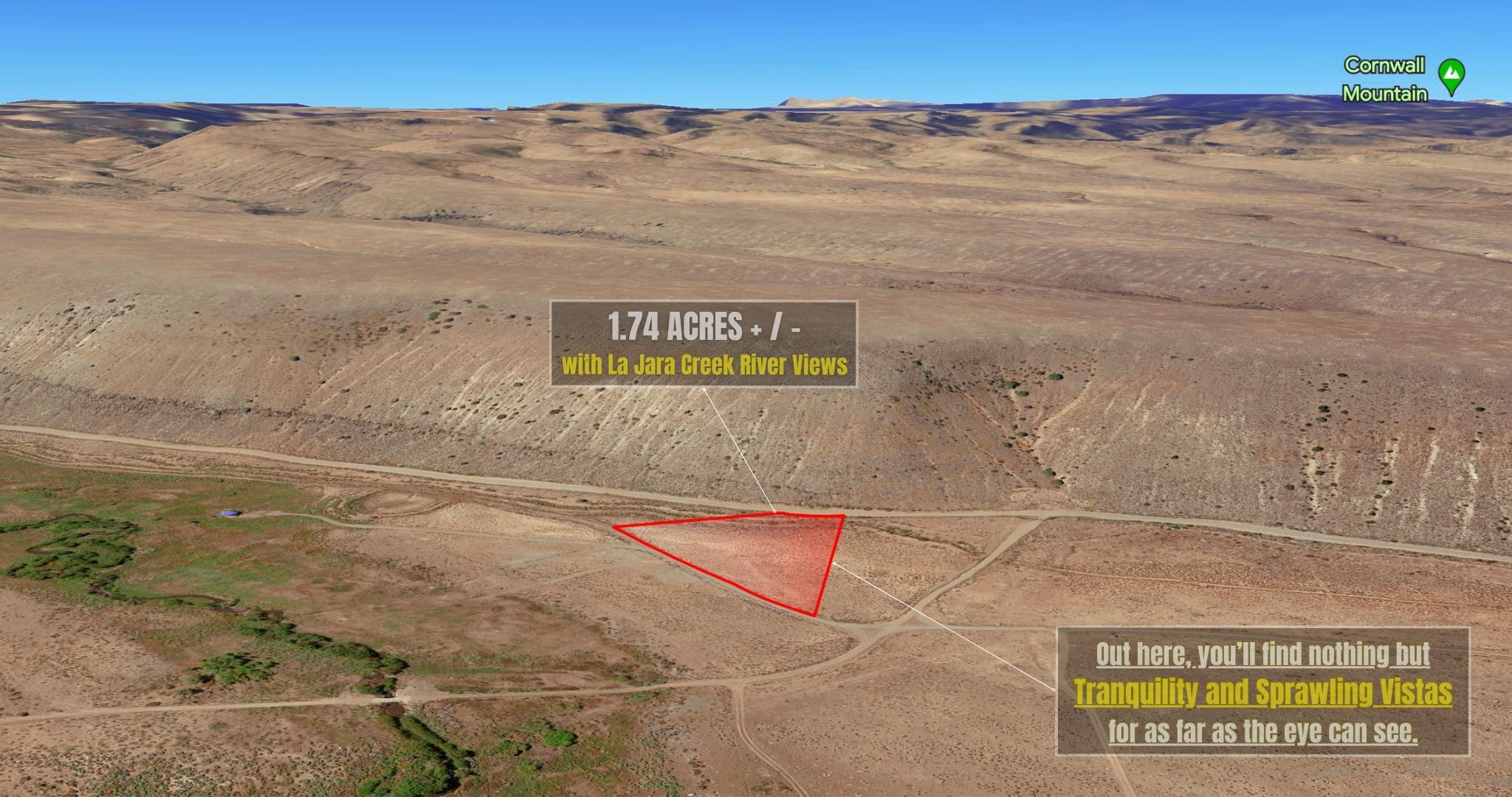 Stunning 1.74 Acre Lot with La Jara Creek River Views The Land